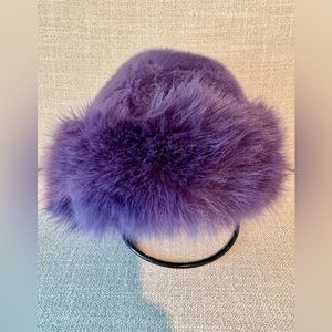 New Cozy Luxe Winter Deep Purple Faux Fur Bucket Style Hat - Adult Size